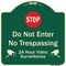 Signmission Designer Series-Do Not Enter 24 Hour Video Surveillance Heavy-Gauge Aluminum, 18" H, G-1818-9982 A-DES-G-1818-9982 - alternate 1